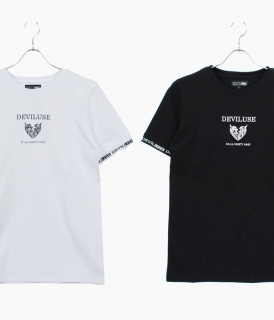 ��Deviluse��Ringer Geometry Heart T-shirts