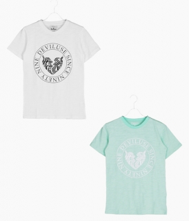 ��Deviluse��Emblem Heart T-shirts