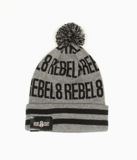 ��REBEL8��REBEL8 GREY POM BEANIE